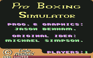 Pro Boxing Simulator Title Screen